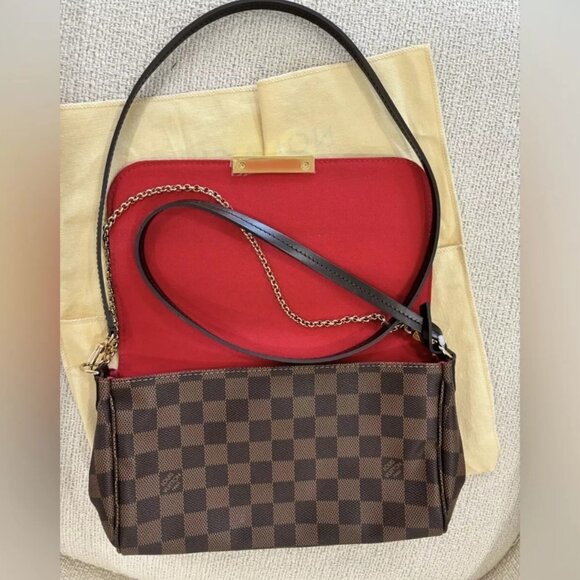 Authentic NEW LOUIS VUITTON Favorite MM Shoulder Bag N41129 Damier ebene - Picture 9 of 15